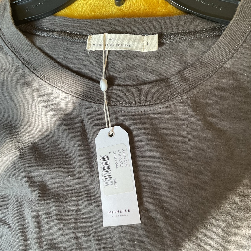 Michelle by Comune Charcoal T Shirt Dress Sz L NWT